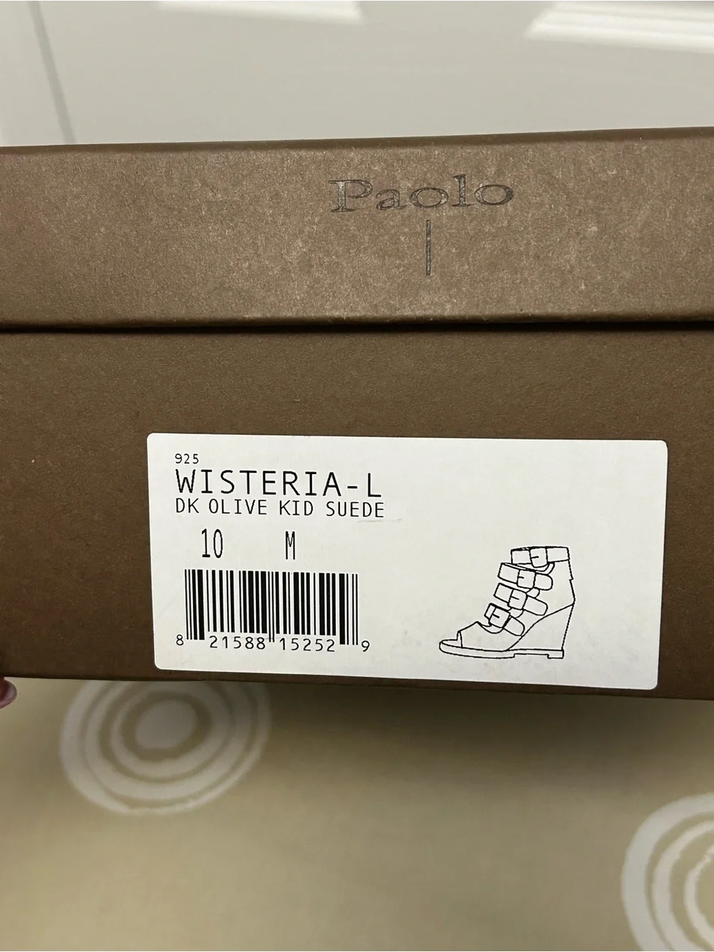Paolo Olive Suede Wedge Bootie with Four Buckle Straps